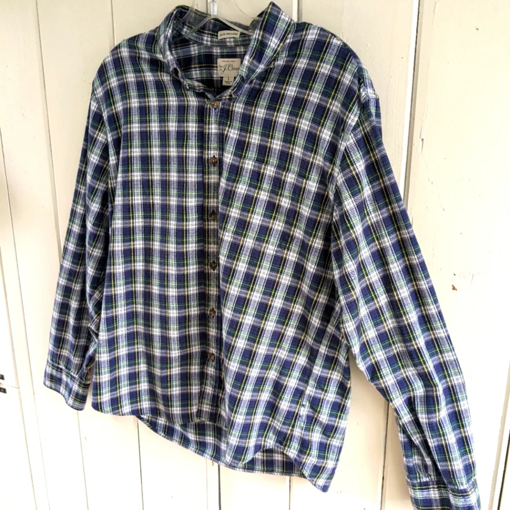 🔴3/$4 J. Crew Scotch Plaid Button-Up Shirt sz L - Picture 4 of 8